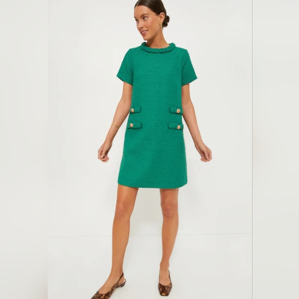 Chic Green Jackie Mini Dress, S